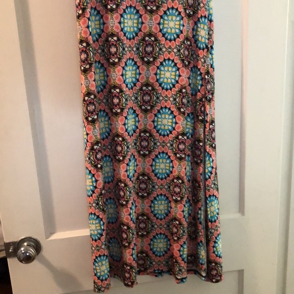 Aztec multicolor Stretchy maxi skirt with side slit - Picture 1 of 4